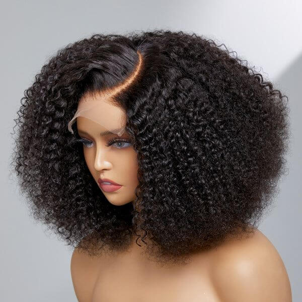 QVR Kinky Curly Short Bob Wigs 13x4 Lace Virgin Human Hair Wigs - Image 4