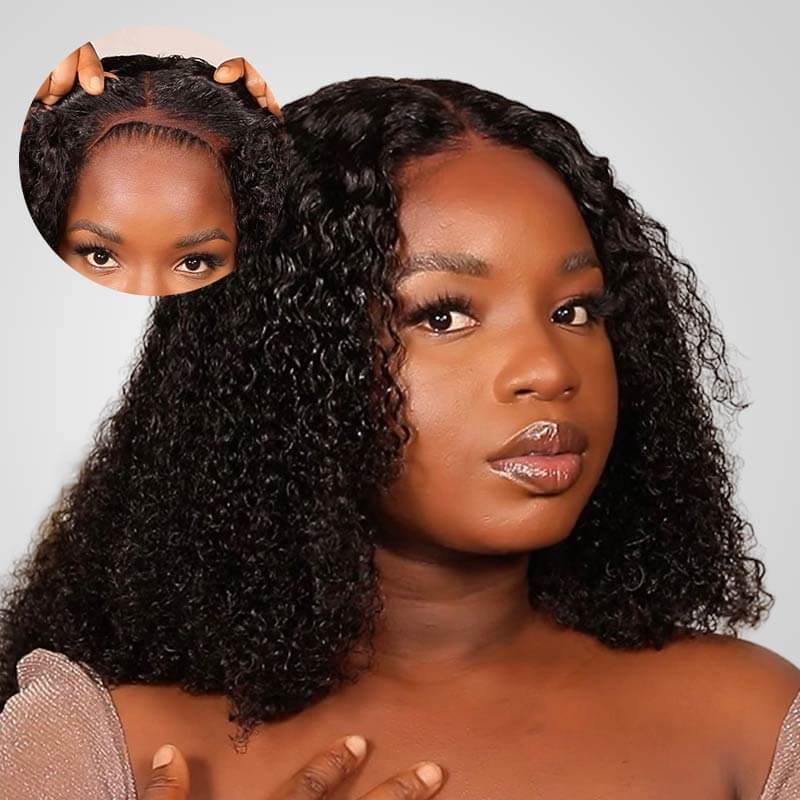QVR Kinky Curly Short Bob Wigs 13x4 Lace Virgin Human Hair Wigs - Image 5