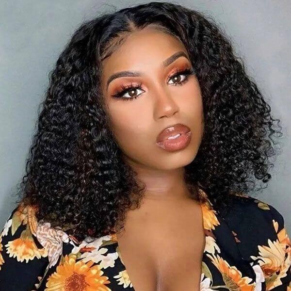 QVR Kinky Curly Short Bob Wigs 13x4 Lace Virgin Human Hair Wigs - Image 6