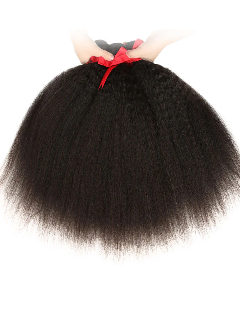 QVR Kinky Straight 4 Bundles Unprocessed Virgin Human Hair Weaves - Image 5