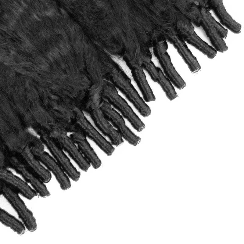 QVR Kinky Straight Feather Crochet Human Hair with Sprial Ends Machine Made Crochet Weave Hair Extensions - Image 5