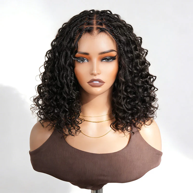 QVR Knotless Boho Braid 5X5 Lace Closure Wig with Braided Top Wear To Go Virgin Human Hair Wigs - Image 5