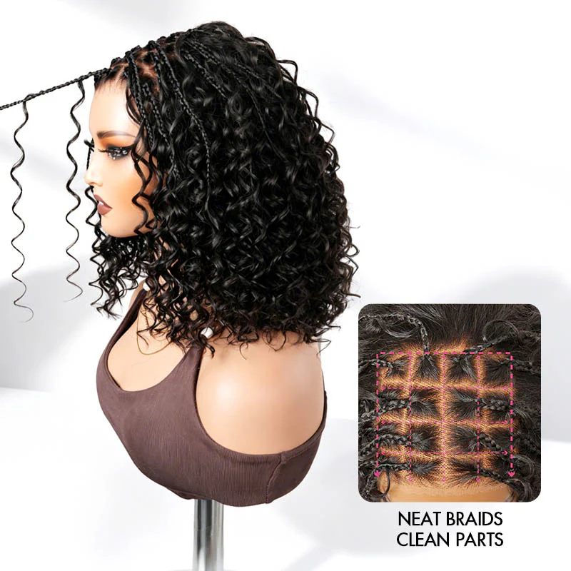 QVR Knotless Boho Braid 5X5 Lace Closure Wig with Braided Top Wear To Go Virgin Human Hair Wigs - Image 6