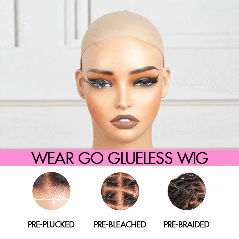 QVR Knotless Boho Braid 5X5 Lace Closure Wig with Braided Top Wear To Go Virgin Human Hair Wigs - Image 7