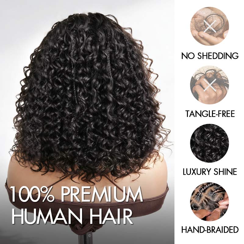 QVR Knotless Boho Braid 5X5 Lace Closure Wig with Braided Top Wear To Go Virgin Human Hair Wigs - Image 8