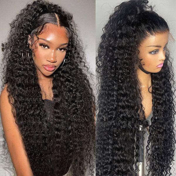 QVR Long Lace Front Wigs Deep Wave Pre Plucked Frontal Wigs - Image 2