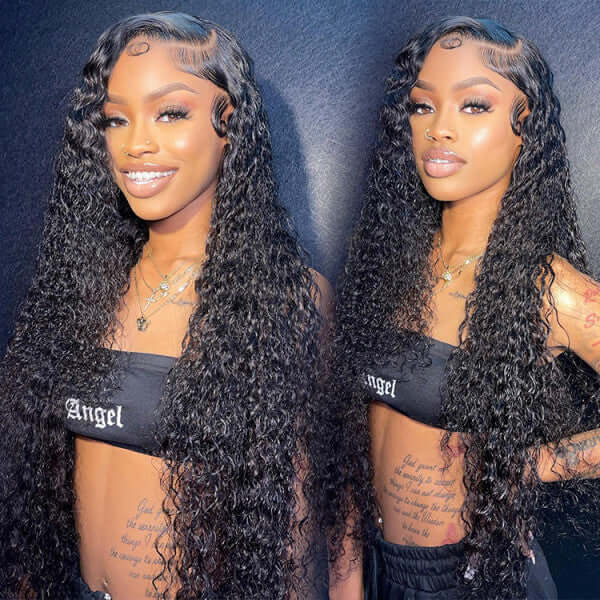 QVR Long Lace Front Wigs Deep Wave Pre Plucked Frontal Wigs - Image 6