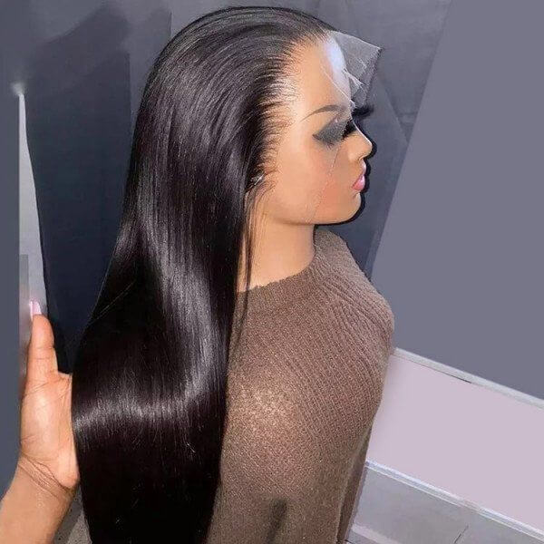 QVR Long Length Straight 13x4 Lace Front Wigs With Pre Plucked with Baby Hair - Image 4