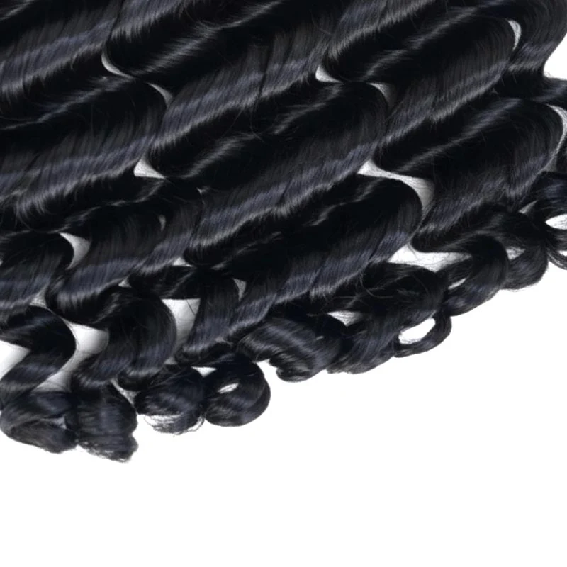 QVR Loose Deep Wave Feather Crochet Human Hair with Spring Curl Ends Machine Made Crochet Weave Hair Extensions - Image 6