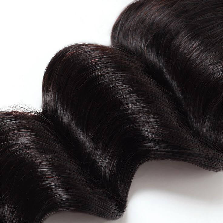 QVR Loose Deep Wave Human Hair Weaves 3 Bundles - Image 2