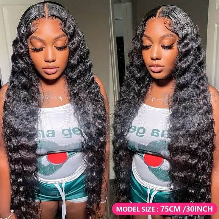 QVR Loose Deep Wave Wig Long Human Hair Wigs 13x4 Lace Front Wigs - Image 2