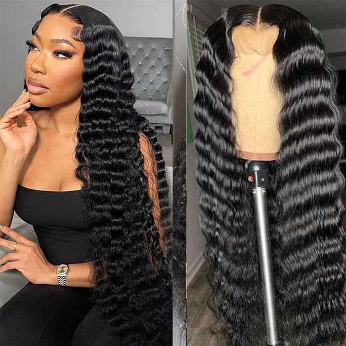 QVR Loose Deep Wave Wig Long Human Hair Wigs 13x4 Lace Front Wigs - Image 3