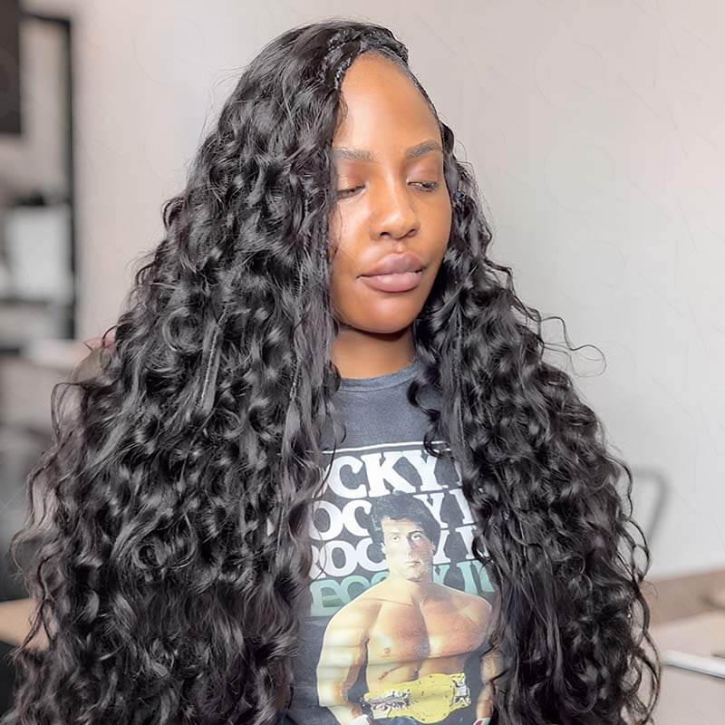 QVR Loose Wave Bulk Hair Extensions for Boho Knotless Braiding - Image 2