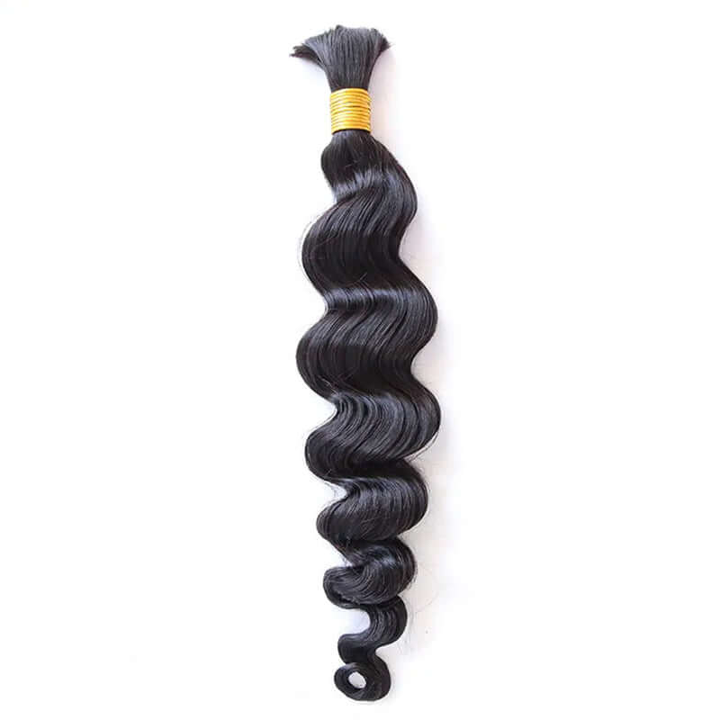 QVR Loose Wave Bulk Hair Extensions for Boho Knotless Braiding - Image 5