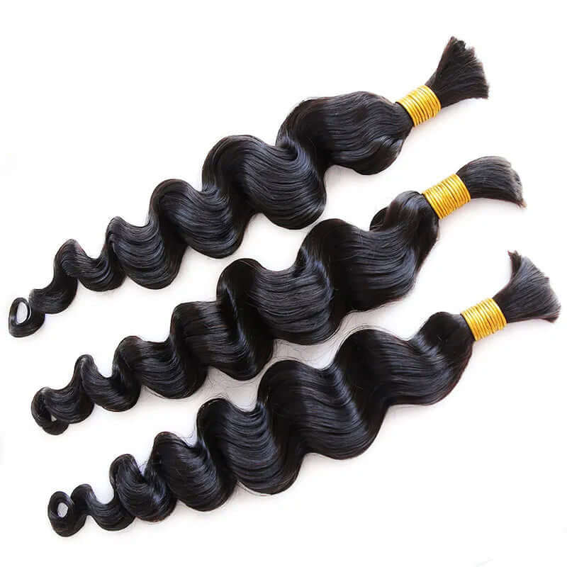 QVR Loose Wave Bulk Hair Extensions for Boho Knotless Braiding - Image 6