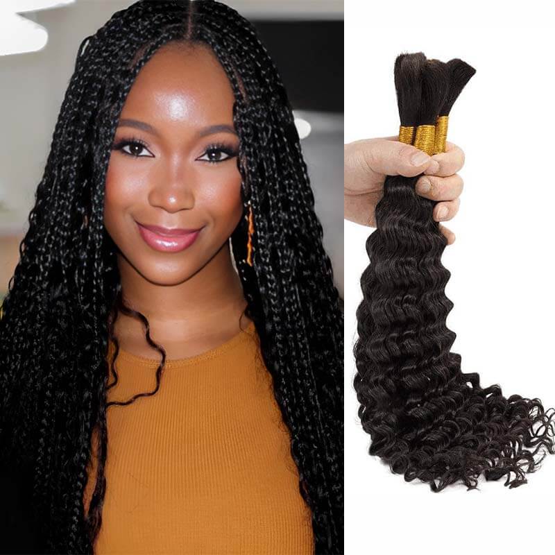 QVR Loose Wave Bulk Hair Extensions for Boho Knotless Braiding - Image 9