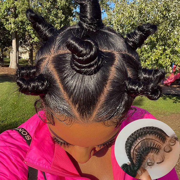 QVR Loose Wave Full Lace Wig Handmade Natural Black Human Hair Knotless Wigs - Image 3