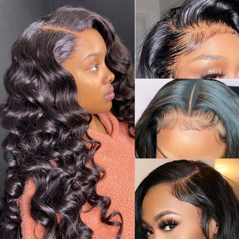 QVR Loose Wave Wedding Hairyle Transparent Wig 13x4 Lace Frontal Virgin Human Hair Wigs - Image 4
