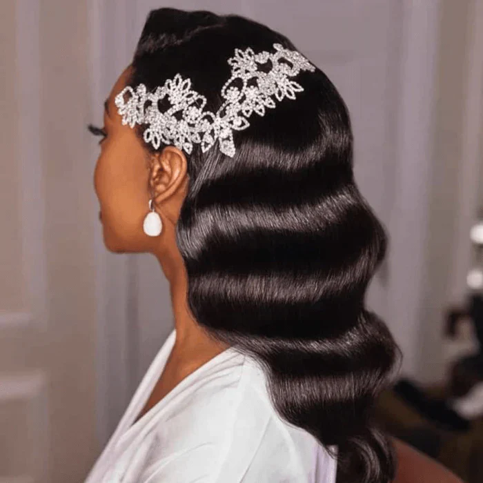 QVR Loose Wave Wedding Hairyle Transparent Wig 13x4 Lace Frontal Virgin Human Hair Wigs - Image 5