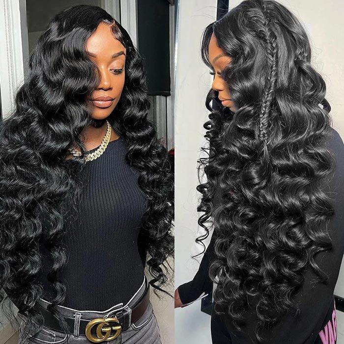 QVR Loose Wave Wedding Hairyle Transparent Wig 13x4 Lace Frontal Virgin Human Hair Wigs - Image 6