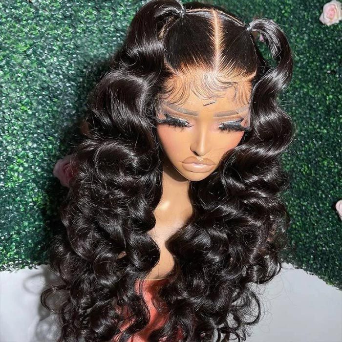 QVR Loose Wave Wedding Hairyle Transparent Wig 13x4 Lace Frontal Virgin Human Hair Wigs - Image 7