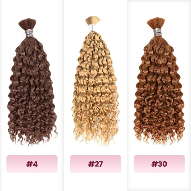 QVR Multi-Color Water Wave Bulk Hair Extensions for Boho Knotless Braiding - Image 6