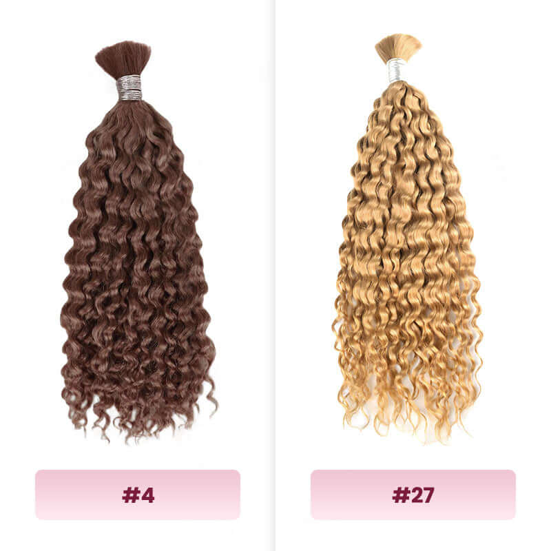 QVR Multi-Color Water Wave Bulk Hair Extensions for Boho Knotless Braiding - Image 7