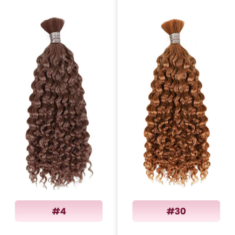 QVR Multi-Color Water Wave Bulk Hair Extensions for Boho Knotless Braiding - Image 8