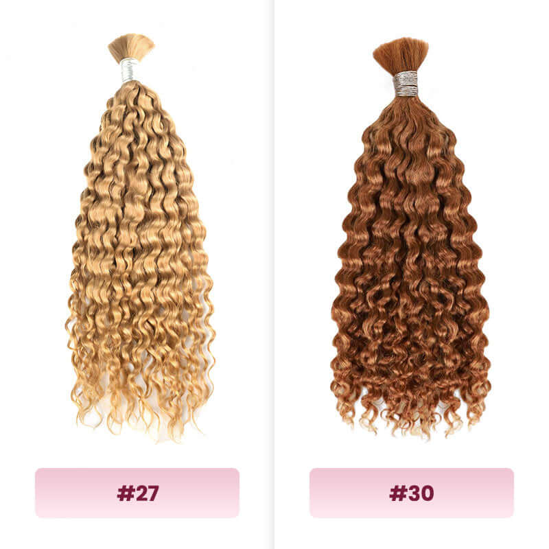 QVR Multi-Color Water Wave Bulk Hair Extensions for Boho Knotless Braiding - Image 9