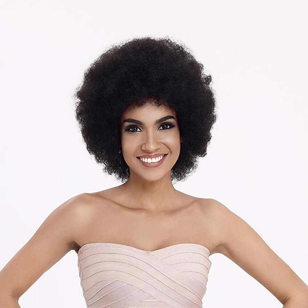 QVR Natural Afro Glueless Human Hair Short Wigs For Black Women - Image 5
