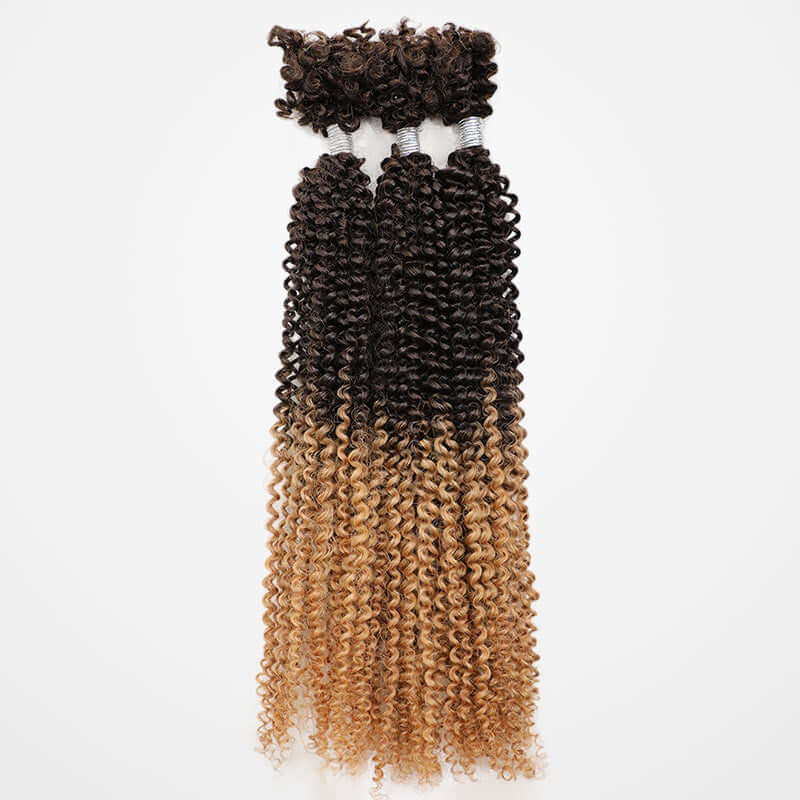 QVR Natural Black Afro Kinky V Bulk Curly Hair for Kinky Twist Crochet Braiding Hair - Image 8