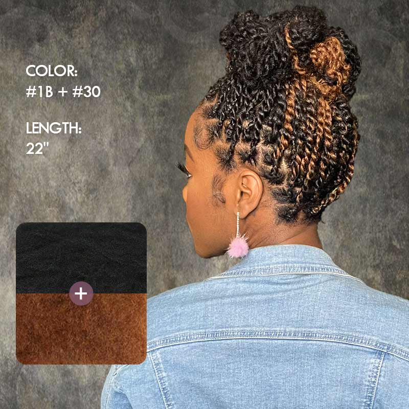 QVR 5 Packs Highlights Color Afro kinky Bulk For Braiding Dreadlock Hair - Image 9