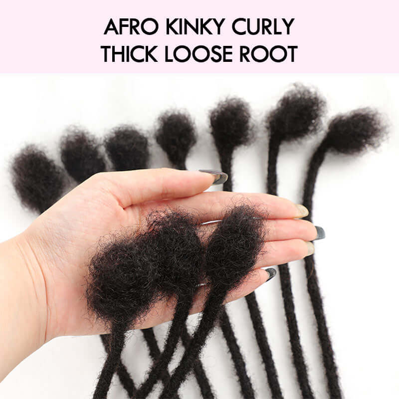 QVR Natural Black Dreadlock Loc Extensions With Curly Ends Human Hair - Image 3