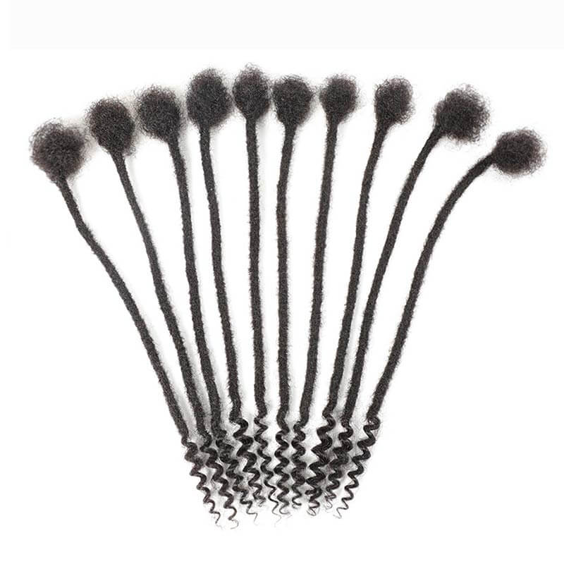 QVR Natural Black Dreadlock Loc Extensions With Curly Ends Human Hair - Image 5