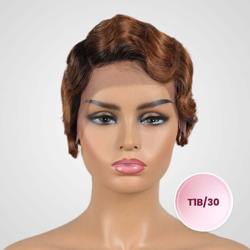 QVR New Ocean Wave Short Pixie Cut 13x4 Lace Frontal Wig - Image 4