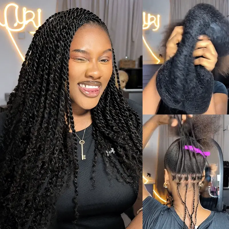 QVR No Short Hair Upgraded Afro Kinky Bulk Human Hair for Braiding & Mini Twists