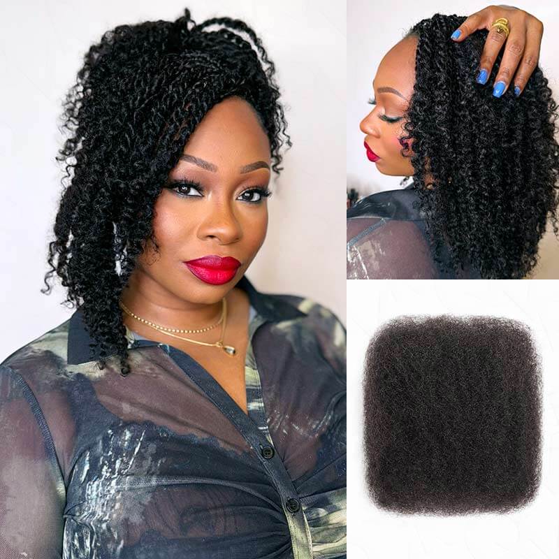 QVR No Short Hair Upgraded Afro Kinky Bulk Human Hair for Braiding & Mini Twists - Image 4