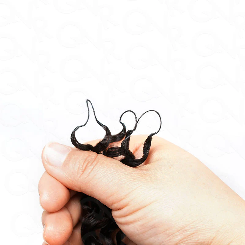 QVR Ombre Brown Feather Crochet Human Hair #T2/30 Burmese Curly Machine Made Crochet Weave Hair Extensions - Image 5