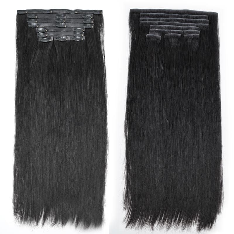 QVR Upgraded Invisible Edge 9PCS PU Clip Ins Extensions 5PCS Volumizer Natural Straight Seamless Clip In Human Hair - Image 7