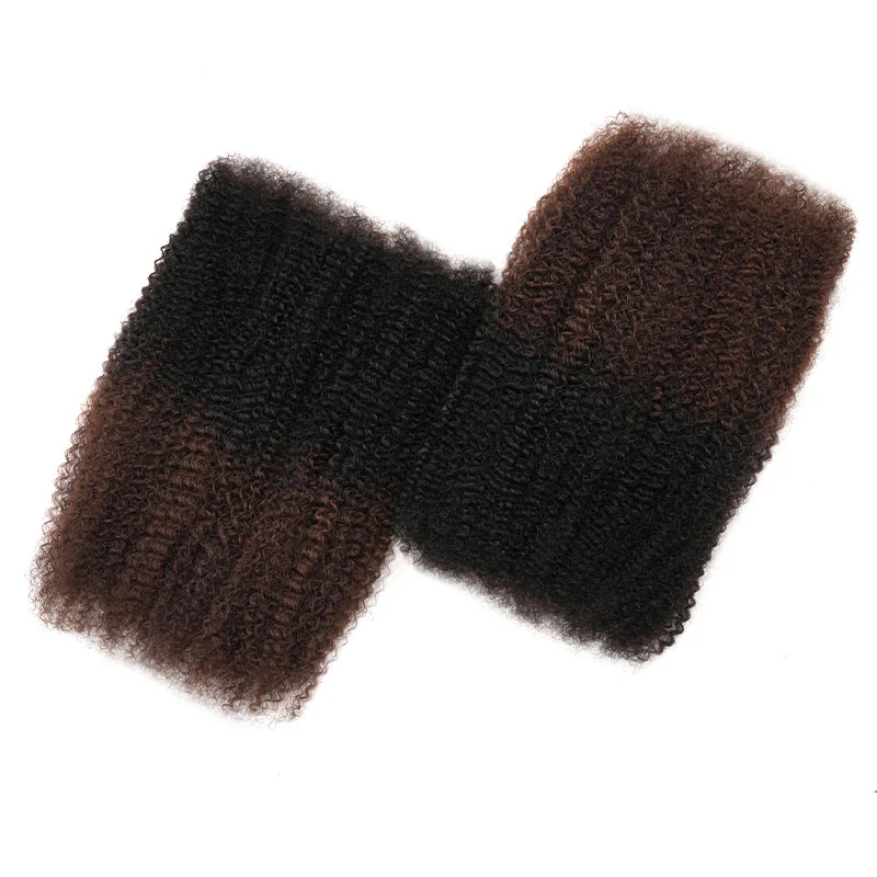 QVR Ombre Brown #T1B/4 Afro kinky Bulk Human Hair for Braiding & Twists - Image 9