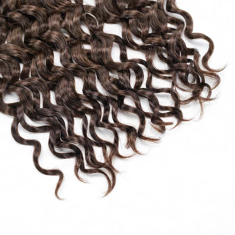 QVR Ombre Brown #T1B/4 Human Crochet Hair Water Wave Machine Made Feather Crochet Hairstyle - Image 10