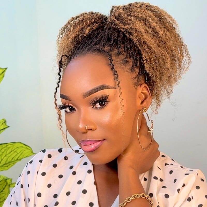 QVR Ombre Spring Twist Hair T1B/27 Color Type 3C 4A Hair Extensions - Image 3