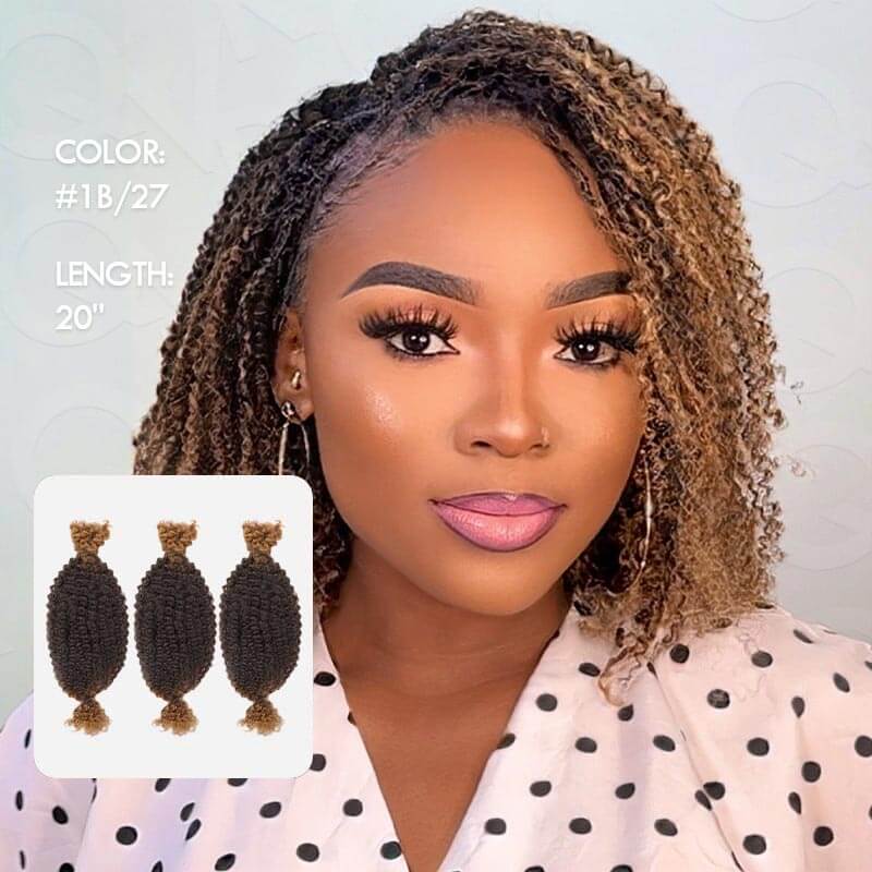 QVR Ombre Spring Twist Hair T1B/27 Color Type 3C 4A Hair Extensions - Image 4