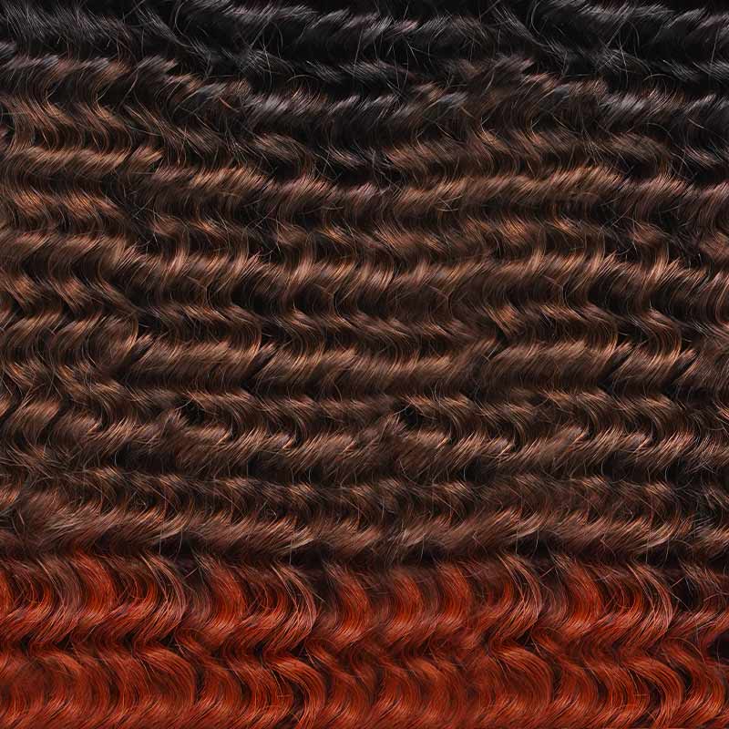 QVR Ombre #T1B/30/613 Small Kinky Curly Machine Made Feather Crochet Human Hair Extensions - Image 16