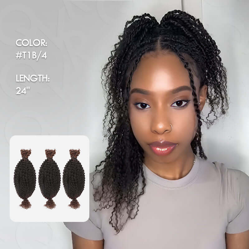 QVR Ombre Spring Twist Hair T1B/4 Color Type 3C 4A Hair Extensions - Image 4