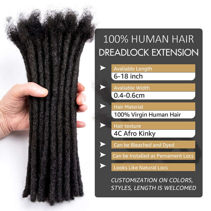 QVR Ombre T1B/Red Dreadlock Loc Extensions Virgin Human Hair Dreadlocks Braid - Image 6