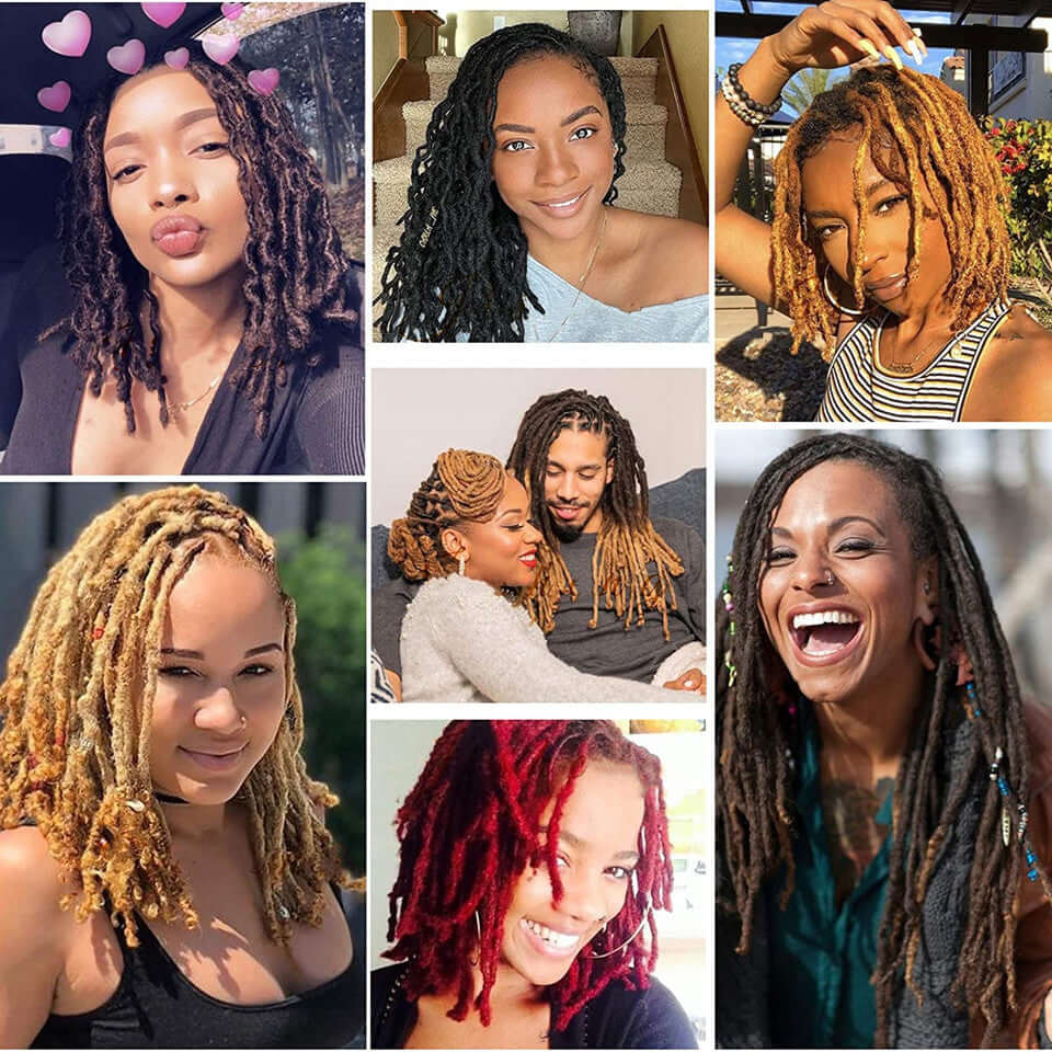 QVR Ombre T1B/Red Dreadlock Loc Extensions Virgin Human Hair Dreadlocks Braid - Image 9