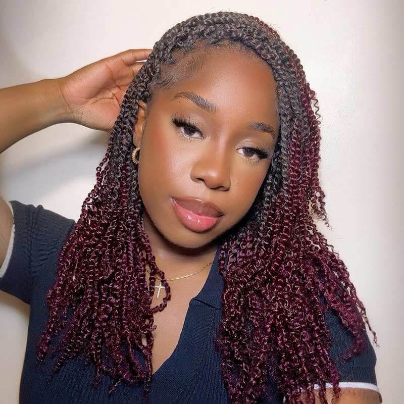 QVR Ombre T2/99J Afro Kinky V Bulk for Kinky Twist Crochet Braiding Hair - Image 3