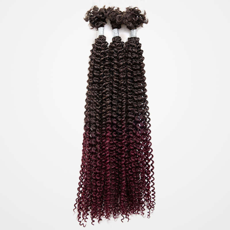 QVR Ombre T2/99J Afro Kinky V Bulk for Kinky Twist Crochet Braiding Hair - Image 4