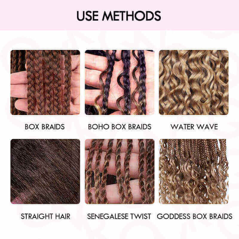 QVR Ombre #T1B/130 Water Wave Bulk Hair Extensions for Boho Knotless Braiding - Image 5